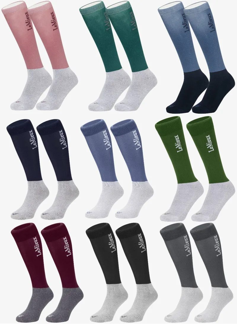 LeMieux Competition Socks - Twin Pack - Ice Blue-2